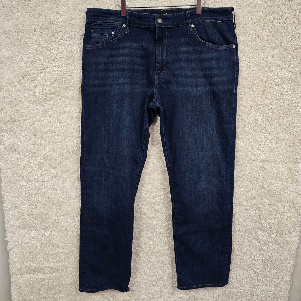 Mavi Matt Jeans Mens 38x34 (fits 38x32) Dark‎ Wash Relaxed Straight Leg Stretch